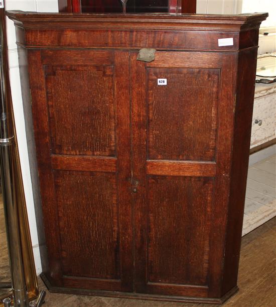 Oak corner cupboard